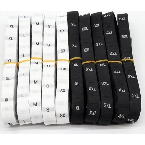 500Pcs/Lot Stock Size Number Xs S M L Xl Clothing Labels For Child Clothes Age Tags Height Size Woven Labels For Garment Size