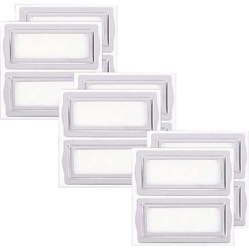 Clip Label Holders Self Adhesive Metal Bookplates For Books Cards Horizontal Metal Drawer Tag Label Holder Frame Office Library