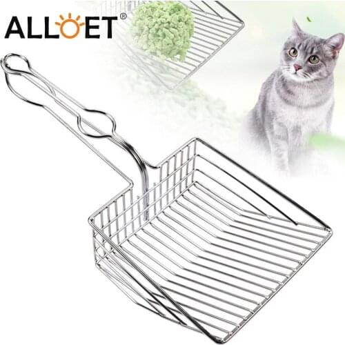 Cat Litter Scoop Stainless Steel Metal Pooper Scoopers Waste Poop Cleaner Pets Kitten Litter Sand Shovel Household Pet Cleaning