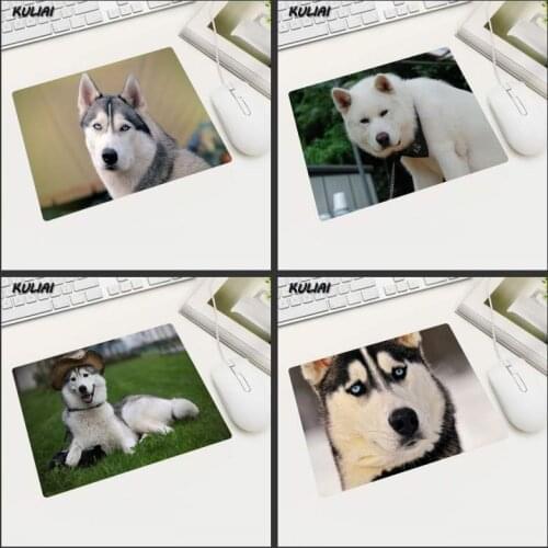 XGZ 3D Print Siberian Husky Rectangle Small Size MousePad Desktop Pad Mouse Rubber Bottom Non-slip Velocity Version Mouse Mat