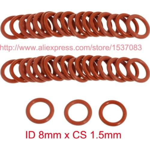 ID 8mm x CS 1.5mm red silicone rubber o ring oring o-ring washer seal gasket to car