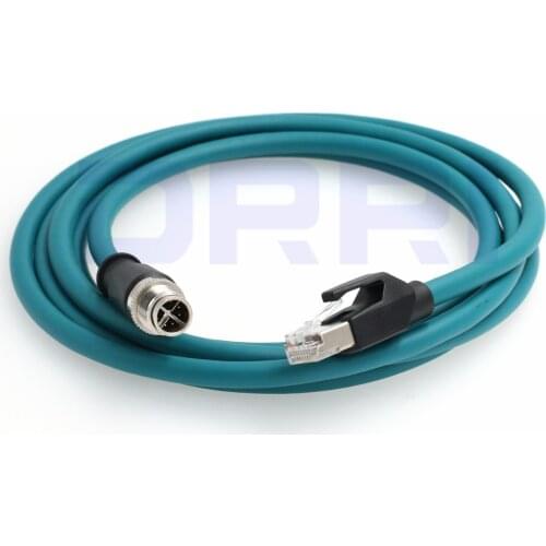 M12 X-coded 8pin to RJ45 Gigabit Ethernet interface Cat6 Shielded cable for cognex 262 cameras