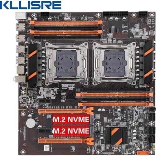 Kllisre X99 dual CPU motherboard LGA 2011 v3 E-ATX USB3.0 SATA3 with dual Xeon processor with dual M.2 slot