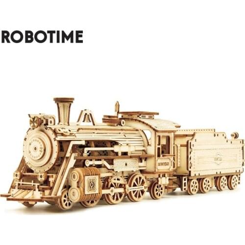 Robotime Truck Train Truck Jeep Model Wheel Of The Century Desktop Decoration DIY 3D Wooden Puzzle Toy Kids Birthday Gift 7-12y
