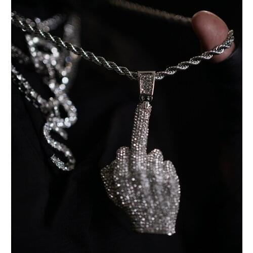 Fashion Silver Color Fist Hand Pendant Necklace Hip Hop Chain Necklace Men Accessory Gift Boy