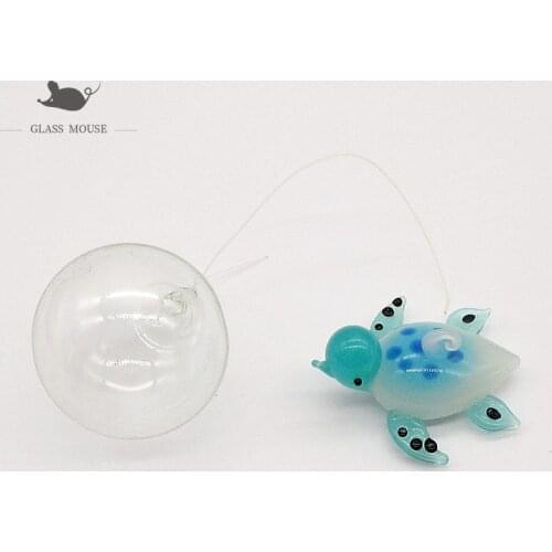 Handmade Murano floating glass tortoise Figurine ornament Pendant Home fish tank decor accessories Mini marine animal art statue