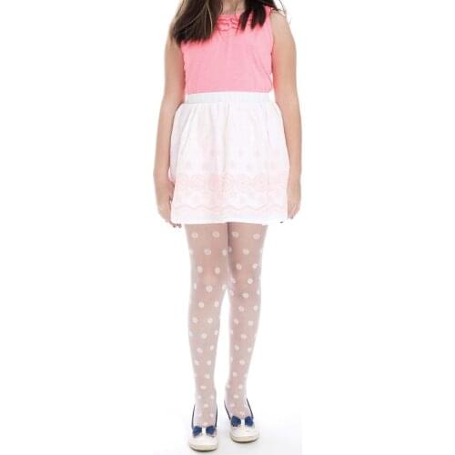 White Female Child Pantyhose Socks Buble 5128