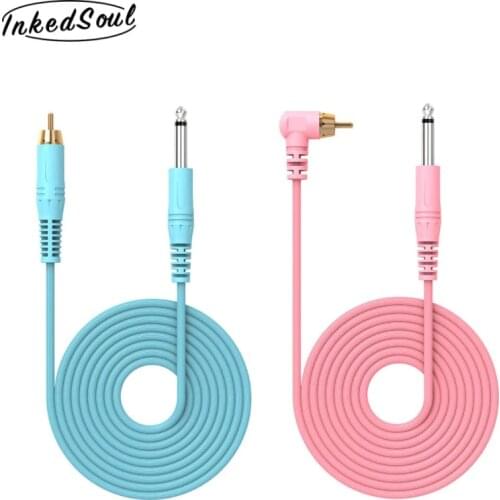 Soft Tattoo RCA Cord Cable for Tattoo Machine Straight and 90 Degree RCA Jack