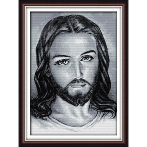 Everlasting Love Jesus Chinese Cross Stitch Kits Ecological Cotton Clear Stamped Printed 14 11CT DIY Wedding Decoration For Home