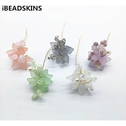 New arrival! About 55x30mm 20pcs Handmade flowers charm for Earrings parts Necklace Accessories hand Made Earrings Jewelry DIY