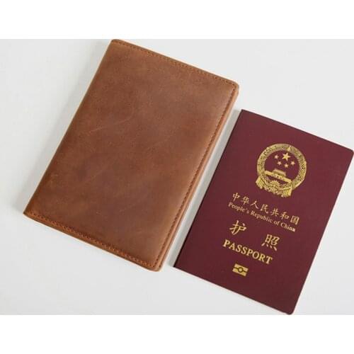 Cow Leather Passport Cover Men Travel Wallet Covers for Passports Documents Holder Case for Passport Travel Document Organizer