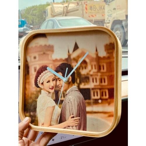 Custom Photo Personalized Silent Table Clock On Creative Wood Clock Tabletop Decor Living Bedroom horloge Special Love Gift