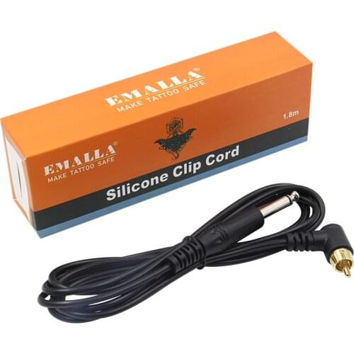 Professional EMALLA RCA Tattoo Clip Cords Silicone Soft Tattoo Clip Cord for Tattoo Machine Tattoo Power Supply Free Shipping