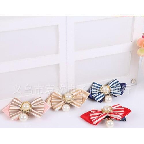 Factory direct Korean version of the Dog bow hair accessories pet hairpin pet head dog bow pearl hairpin 40pcs