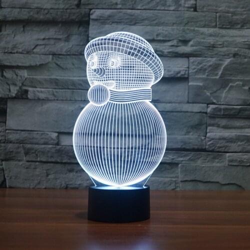 Christmas Snowman 3d led Lamp Usb Creative Products Hot-selling Led Desk Night Lamp Novelty Luminaria Led 3d Light Fixtures