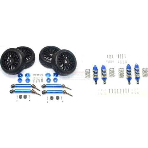 Alloy Shock Steel Axle Spring Steel Hex Rubber Radial Tire Low Center of Gravity Set for 1/10 TRAXXAS RUSTLER 4X4 VXL SLASH LCG