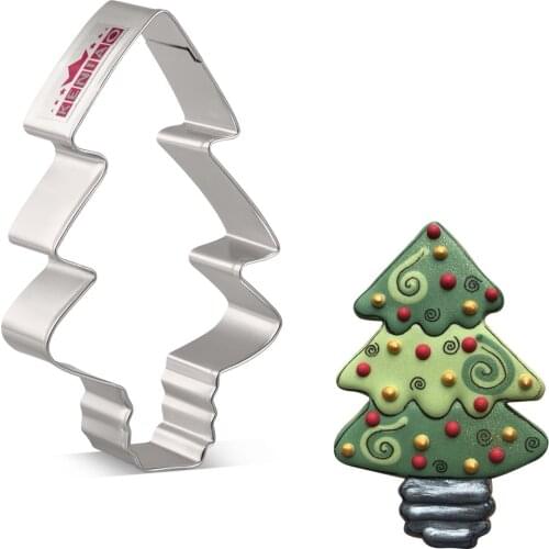 KENIAO Tree Bulb Cookie Cutter For Christmas - 10 x 6 CM Biscuit Fondant Bread Cutter - Stainless Steel