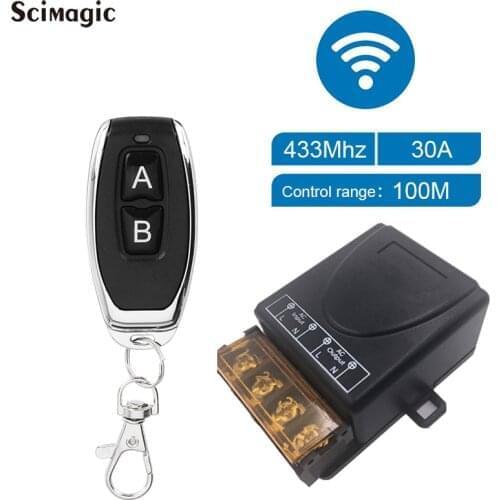 433Mhz High Power Wireless Remote Control Switch AC 85-220V 220V 30A 100M For Factory Farm Office Exhaust Fan Pump Ceiling Lamp