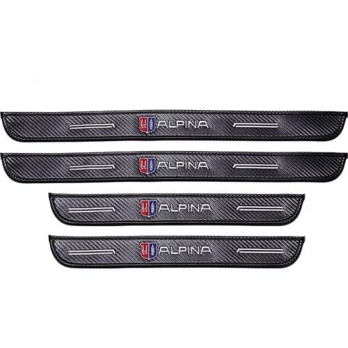 Car Door Sill Protector Stickers Carbon fiber Decorative for bmw ALPINA e30 e46 e90 e60 e39 e36 f30 X5 RACING AUTO Accessories