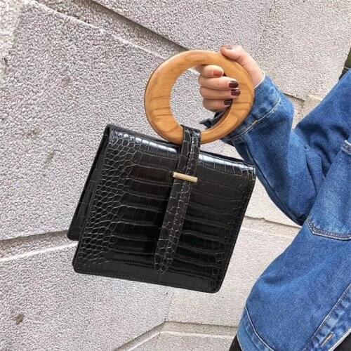 2021 Spring Summer Fashion New High Quality Luxury Temperament Round Wood Handle Flap Handbag Lady All Match Bag X165