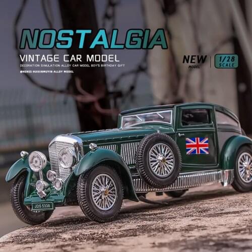 1:28 alloy toy classic car model BENTLEY-8L classic car model sound and light decoration model sound and light collection car to