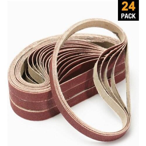 1/2x18 Inch Sander Sanding Belts 24PCS Aluminum Oxide Belt Sandpaper Assorted