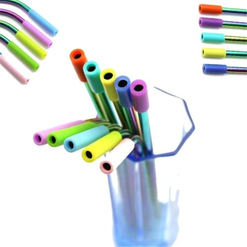 10Pcs/Pack Silicone Tips Cover Food Grade Cover For 6mm Stainless Steel Straws Drinking Straws Accessories New Product
