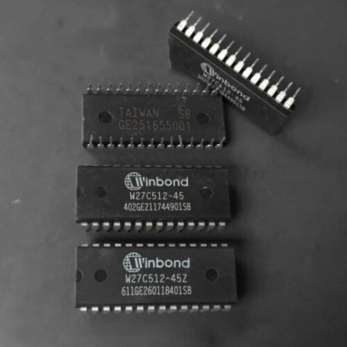 10pcs W27C512-45Z W27C512-45 W27E512 27C512 DIP28 64K X 8 Car ELECTRICALLY ERASABLE EPROM Memory chip flash memory chip ICs