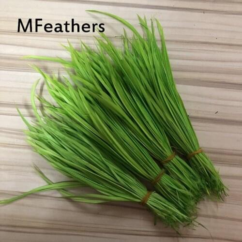 100pcs/lot Apple Green Dyeing Goose Biot Feathers Plumes for DIY Jewelry Brooch Earring Hat Decorations carnival wedding hats
