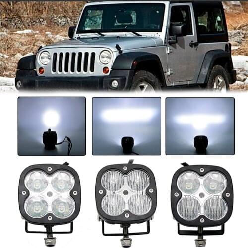 2PCS/1PC 12V 24V 6500K Waterproof Square LED Night Bar Lights Portable Spotlights Motorcycle Off road Truck Driving Car Boat
