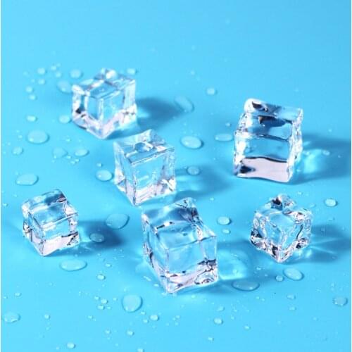 3pcs Acrylic Simulation Ice Cube Highly Transparent Ice Side Length 2.5/3.0/3.5 cm for Photography Accessories Props Decoration
