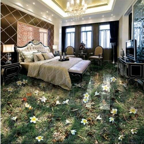 Custom flooring 3d wallpaper falling blue orchid leaves stereo bathroom living room bedroom restaurant flooring papel de parede