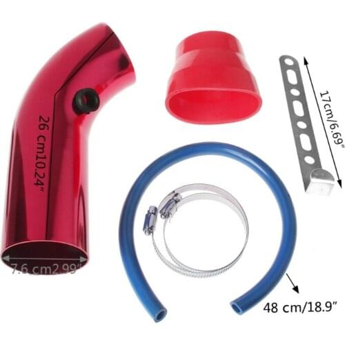 76mm 3" Car Cold Air Intake Induction Pipe Kit Filter Tube System Universal 1XCF