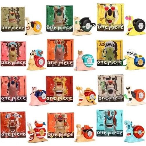 New Anime One piece Ace Luffy Den Den Mushi Law Sanji Zoro Usopp Telephone Snail Action Figure Collection Anime Model Boys Gift