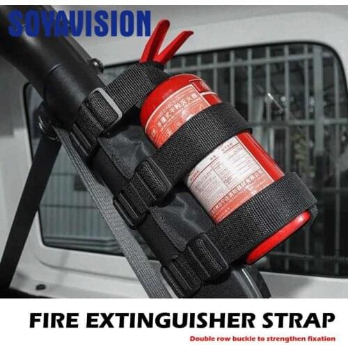 Car Roll Bar Fire-Extinguisher Auto Fixed Holder Bracket Belt Straps Car Interior Safety Nylon Straps For Jeep-Wrangler TJ YJ JK