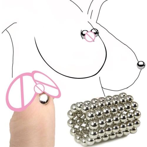 BDSM Powerful Magnetic Ball Nipple Clamps Vagina Clitoris Stimulator BDSM Bondage Adult Erotic Sex Toys For Women Couples