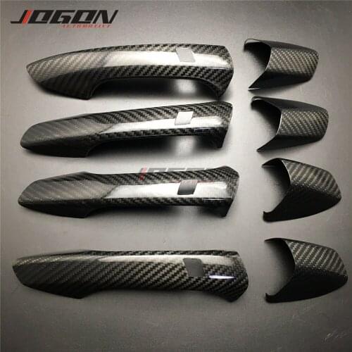 For Mercedes Benz A B C E GLA GLK CLA CLS Class W204 W176 W246 W218 W212 Car Side Door Handle Cover Trim Dry Carbon Fiber