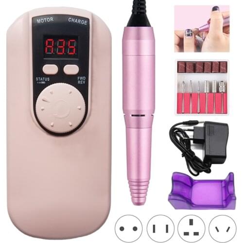 35000RPM Rechargeable Nail Drill Machine Portable Nail Drill Salon Manicure Recharge Nail Drill Professional Nail Drill Machine