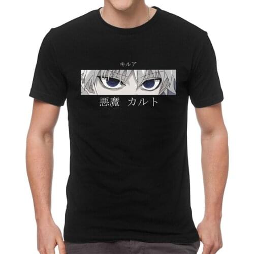 Hunter X Hunter T-shirt Mens Harajuku T Shirt Short Sleeve Cotton Killua Zoldyck Devil Eye Tshirt Urban Tee Top