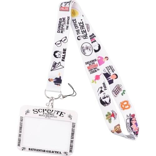 JF737 Office TV Lanyards ID Badge Holder Bus Pass Case Cover Slip Bank Credit Card Holder DIY Hanging Rope