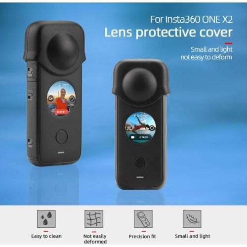 Buy 2 to Sell Dustproof Lens Protective Cover Silicone Protective Case for 360 ONE X2 Panorama Action Sport Camera Accessories