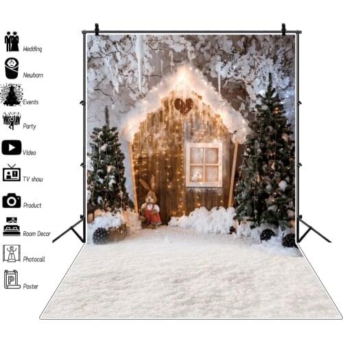 Laeacco White Wall Christmas Tree Gift Fireplace Candle Light Decor Child Photozone Photography Background Poster Photo Backdrop