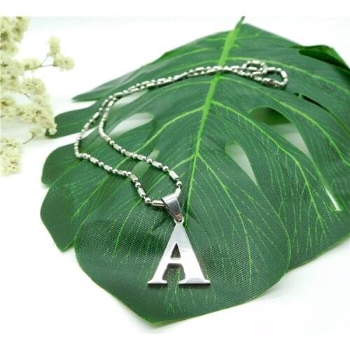 HC Fashion English Letter Pendant Statement Necklace Alphabet Initial Necklace Stainless Steel Choker Necklace & Chain Jewelry F