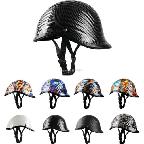 Motorcycle helmet half face helmet helmet vintage retro cascos para moto Bike Scooter Racer Protective Hard Hat-Safety Unisex