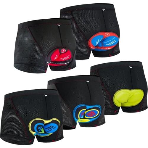 Mens 5D Gel Pad Cycling Shorts Quick-dry Breathable Cycling Underwear Shockproof MTB Bike Underpants Bicycle Riding Underpant