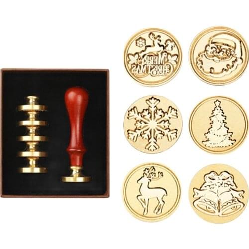Christmas fire lacquer seal set holiday packaging gift wax printing set wax printing DIY sealing wax decoration craft kit