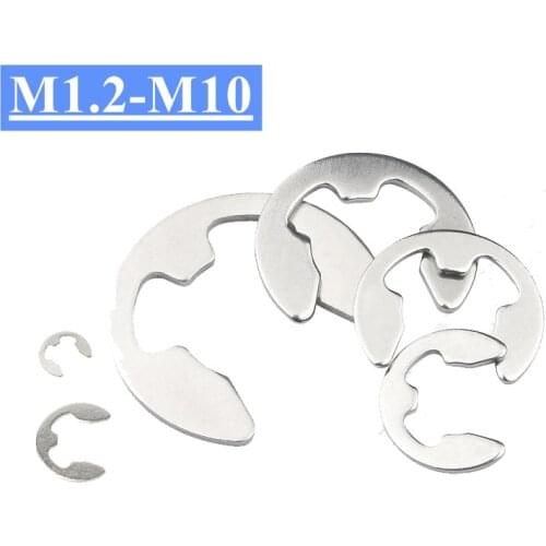 20PCS 304 Stainless Steel Stainless Steel E Clip washer M1.2~M10 Assortment Kit Circlip retaining ring for shaft fastener
