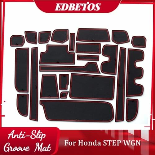 For Honda Step WGN and Honda City Anti-Slip Mat Anti Slip Gate Slot Cup Pad Door Interior Decoration Car-Styling Accessories