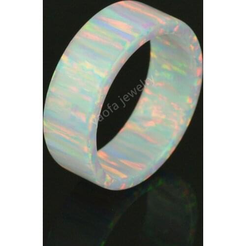 Wholesale multi sizes OP17 white colorful customized round circle synthetic opal ring in 78 colors