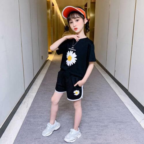 2021 Girl Clothes Summer Hot Baby Childrens Girls' Clothing Sets Kids Baby Clothes Toddler Chiffon Bowknot Top+shorts 3-10y